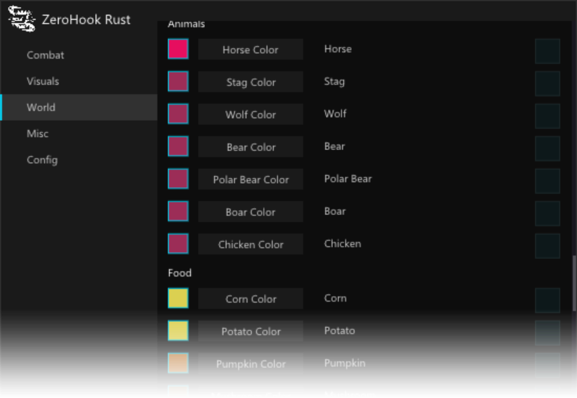 The product's menu in action