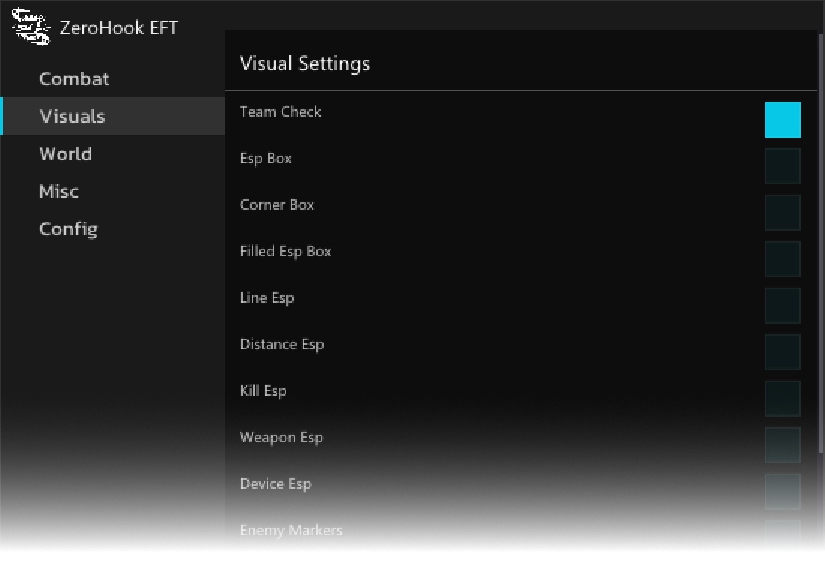 The product's menu in action